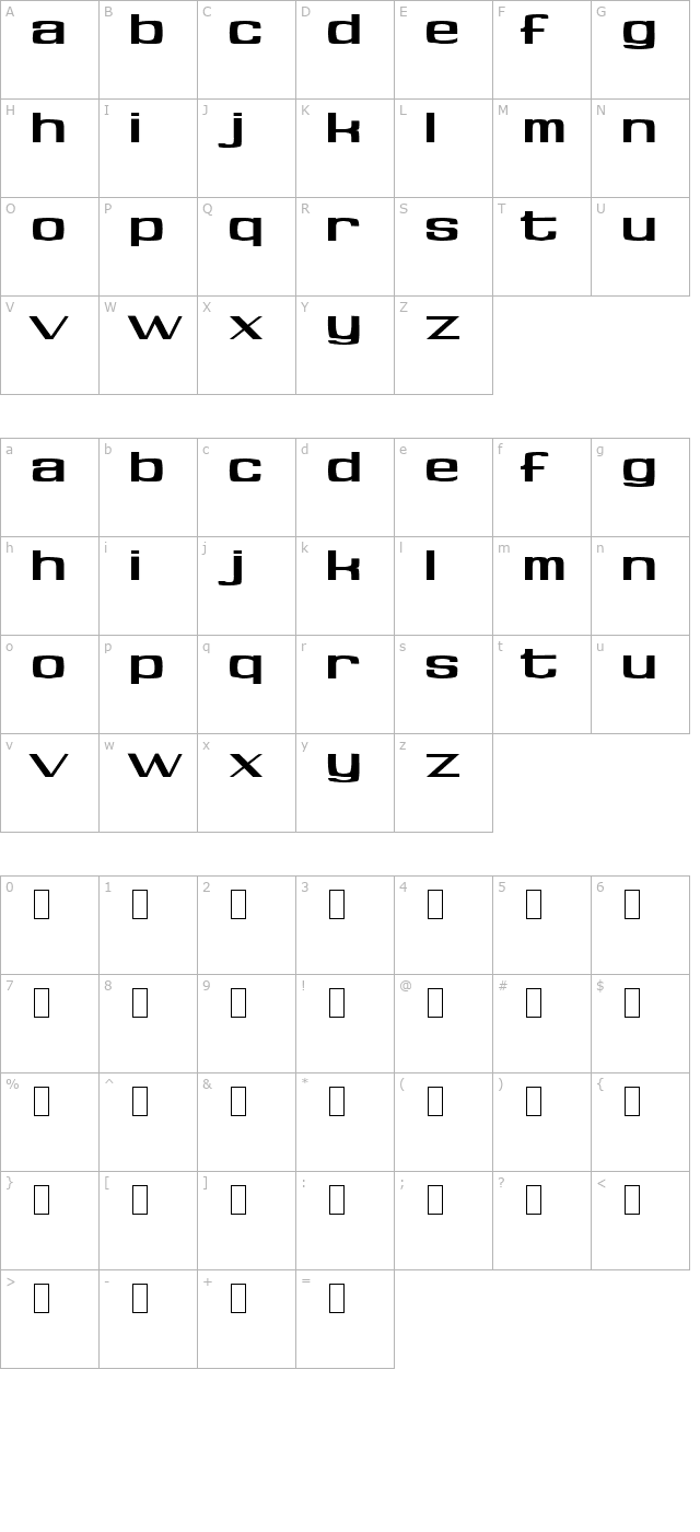 Soft Hits character map