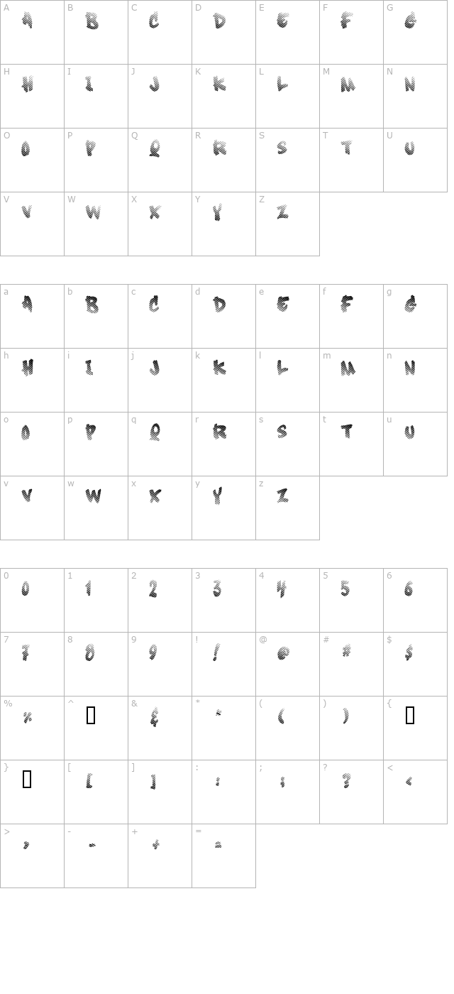 Soft Sugar [fade] character map