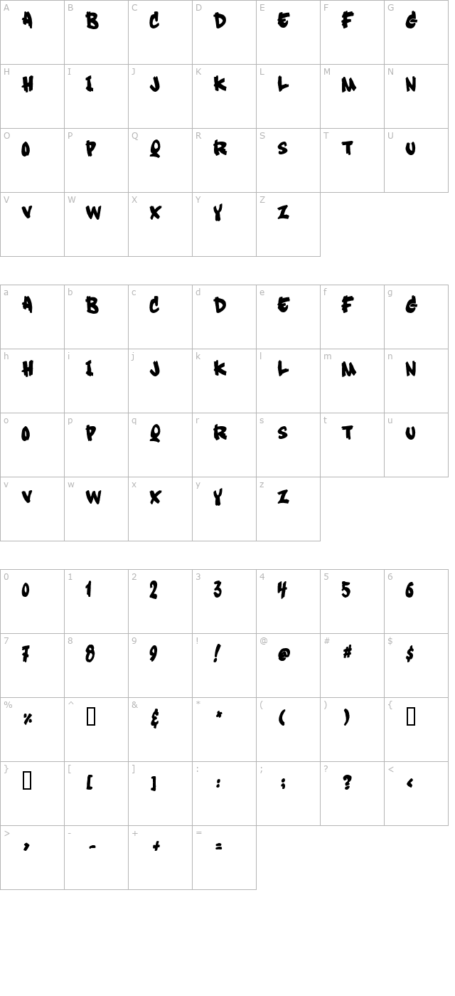 Soft Sugar [plain] character map