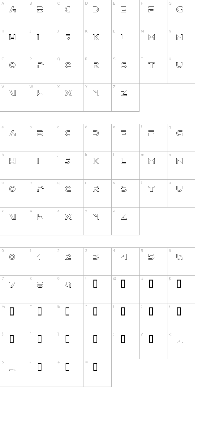 Solar Sailer Outline character map