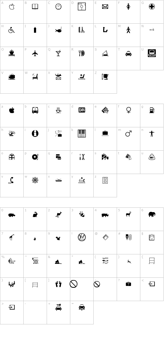 SomeDings character map