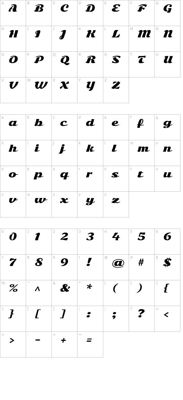 sonsie-one character map