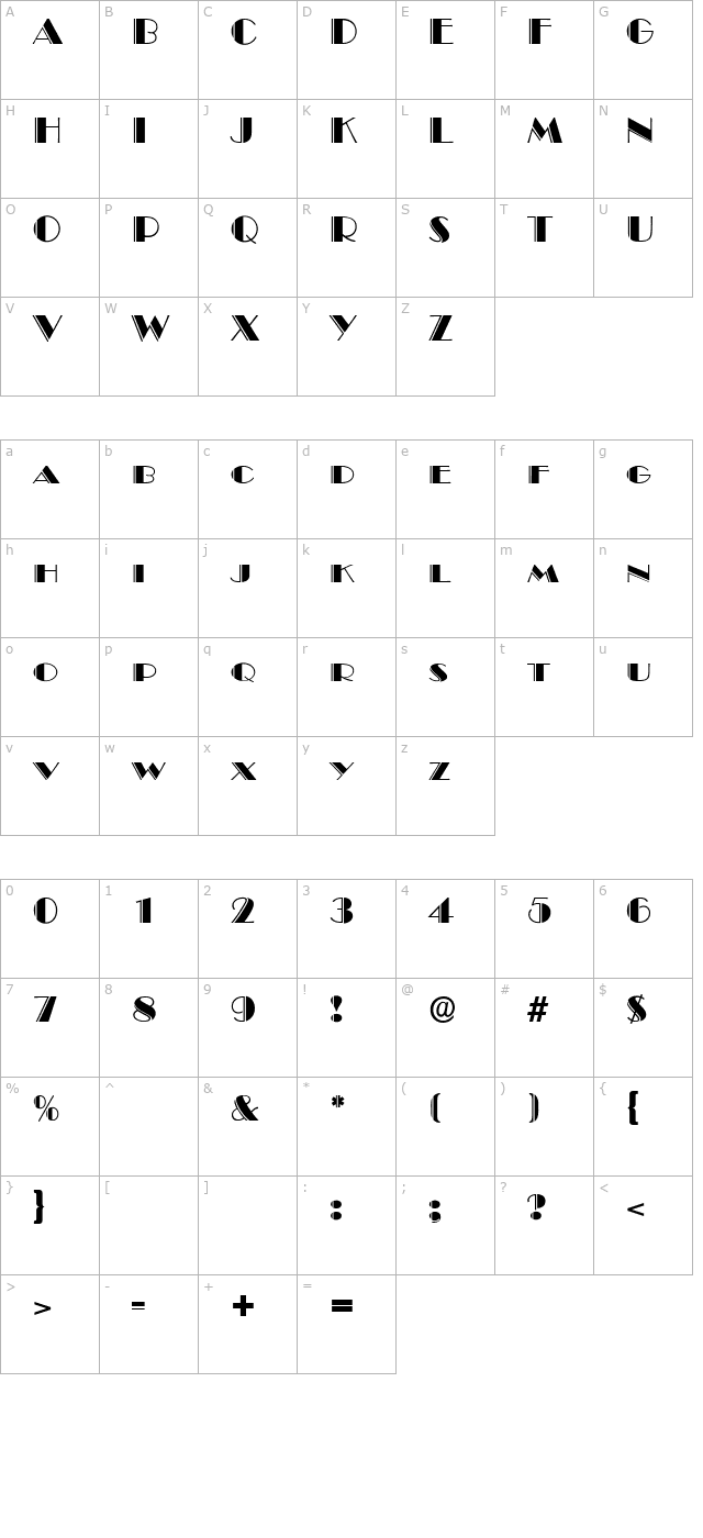 SophiaBecker character map