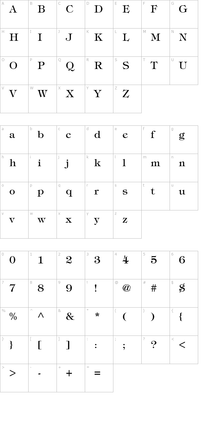 sophisticate-ssi character map