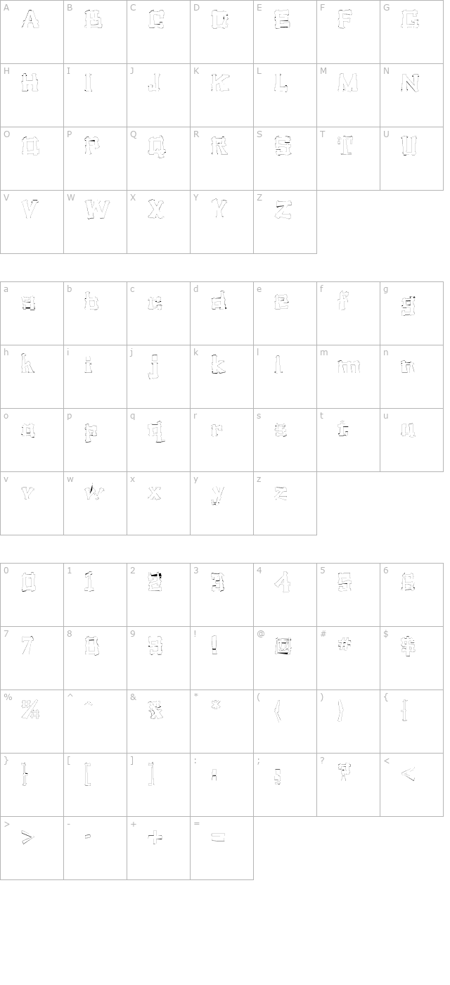 SoulManure Outline character map