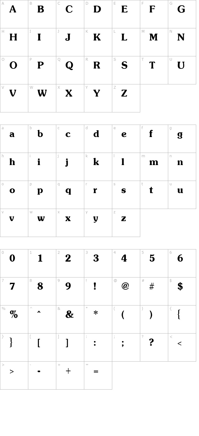 SoutaneExtrabold Regular character map