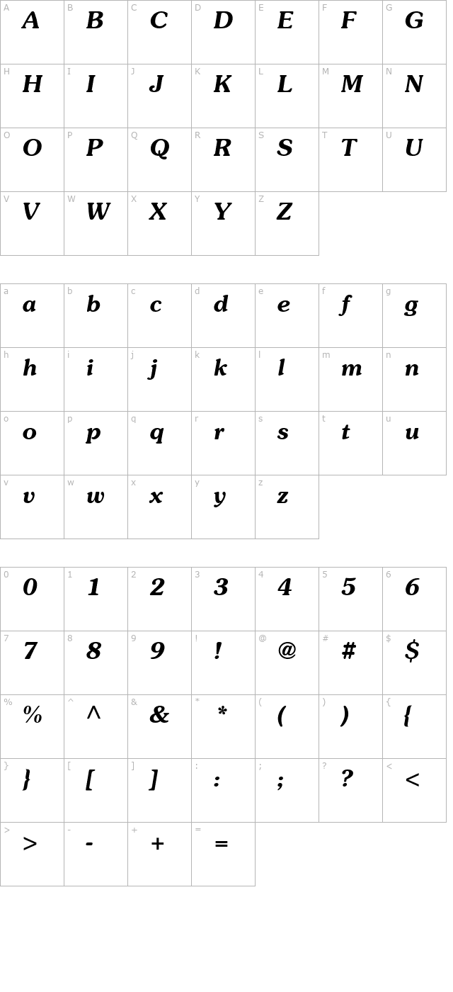 souvenir-ssi-semi-bold-italic character map