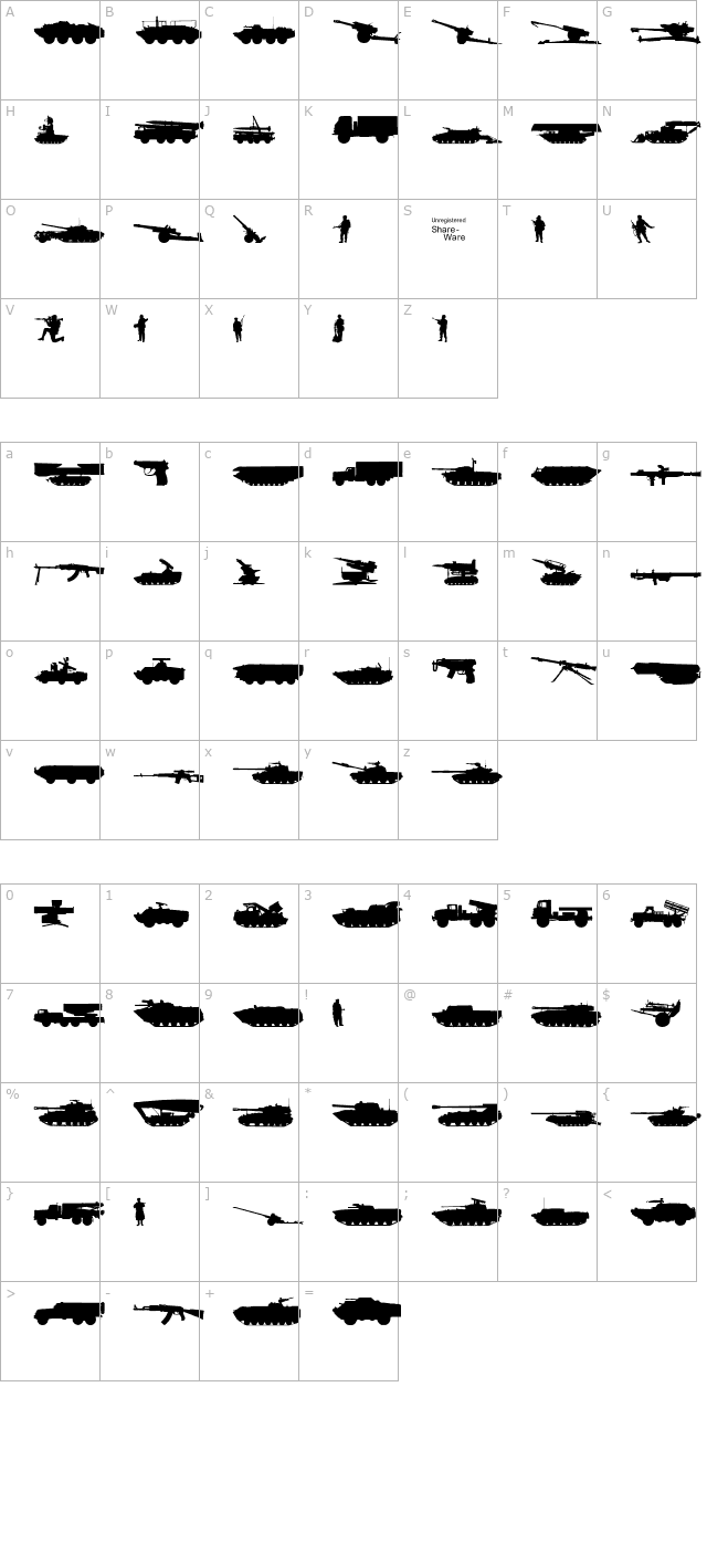 Soviet Kit character map