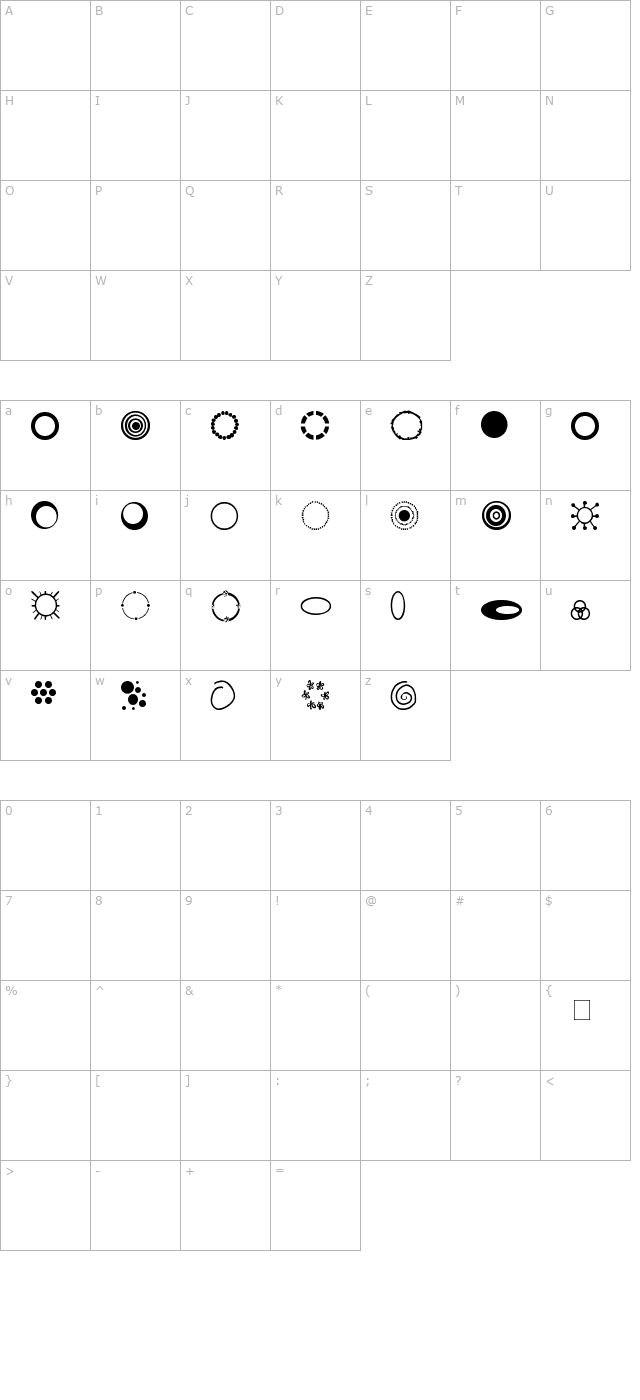 SP Three Ring Circus character map