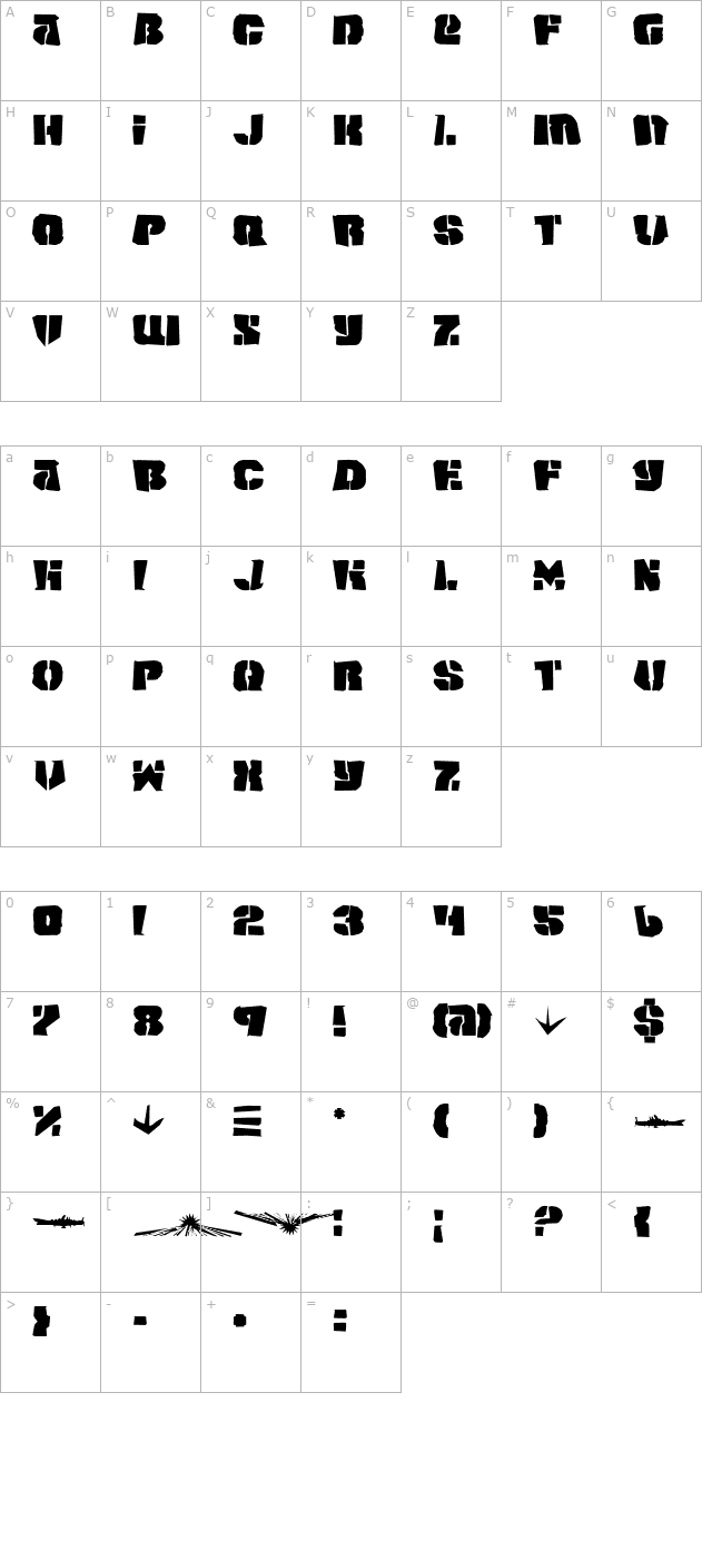 Space Junker character map