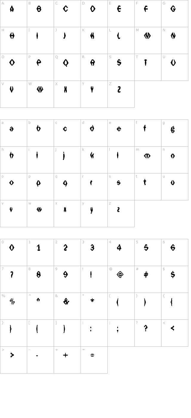 Space Spider character map