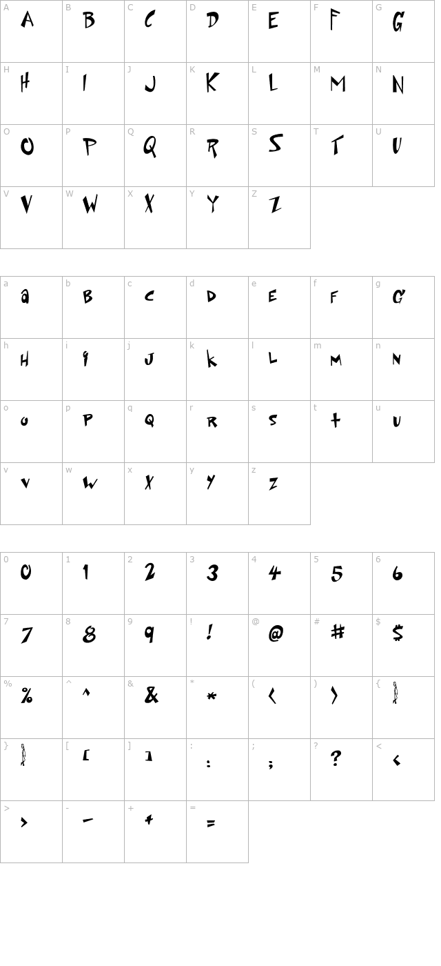 Space Up Yer Life character map