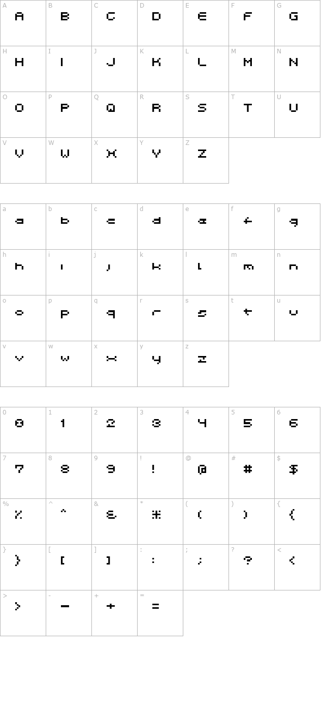 spacebit character map