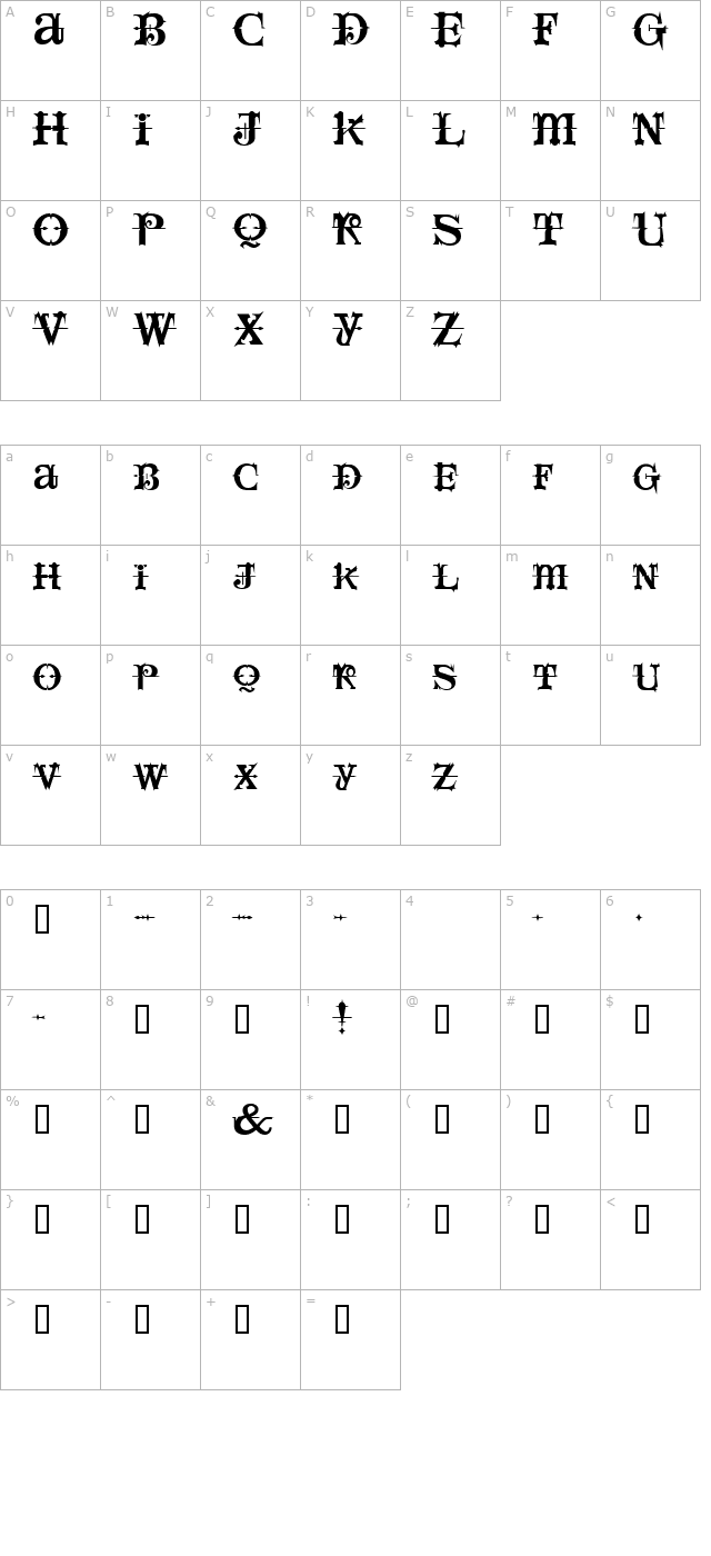 SpaceIvey character map