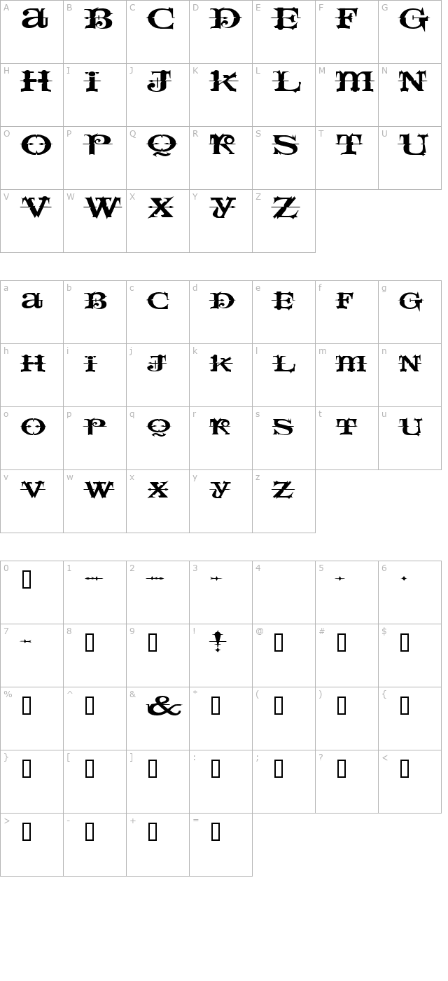 spaceiveyextended character map