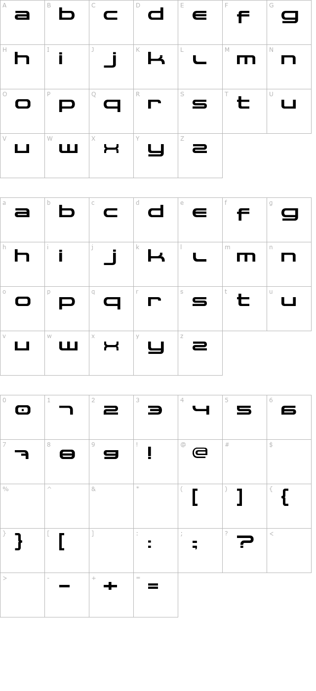 Spaceman character map