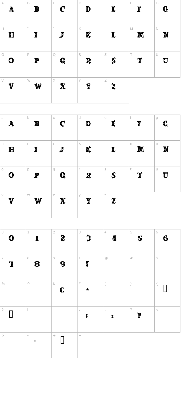 spaceout character map