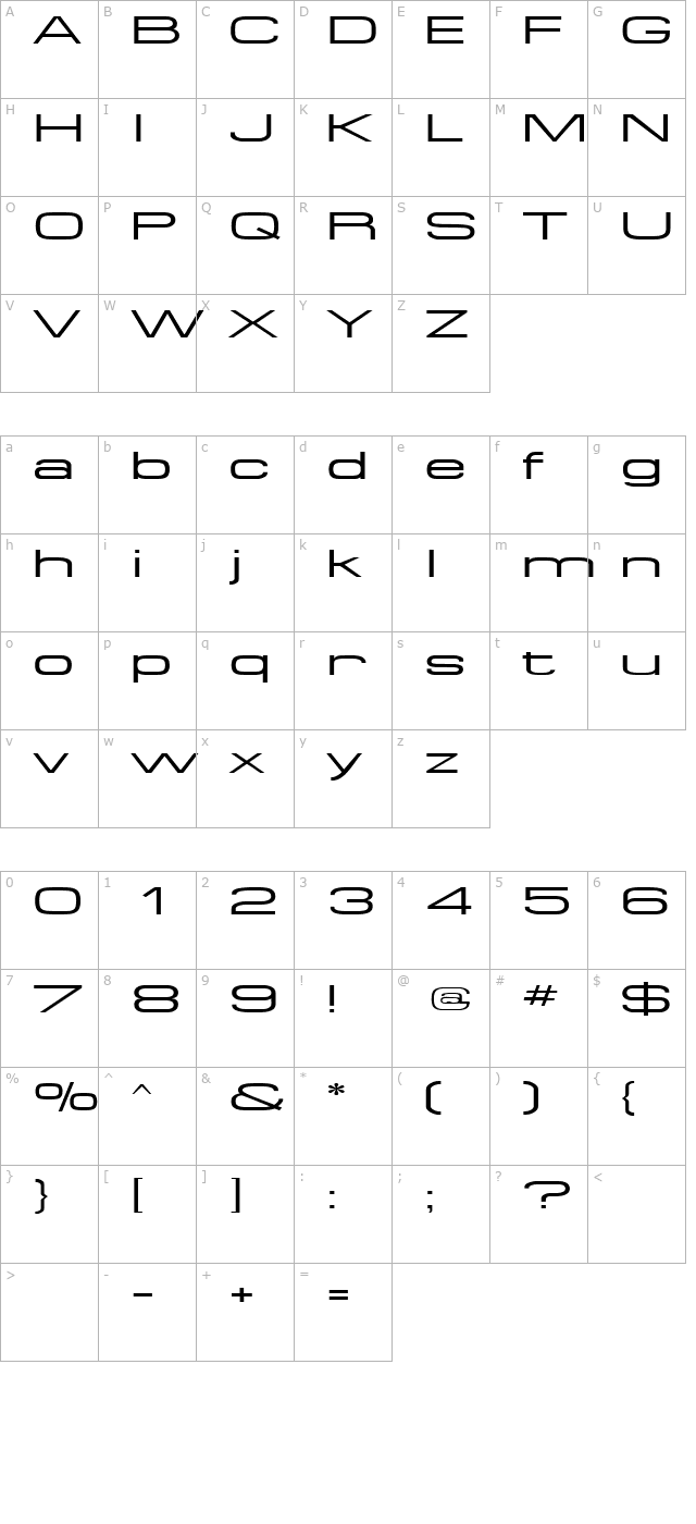 SpaceOutExtended character map