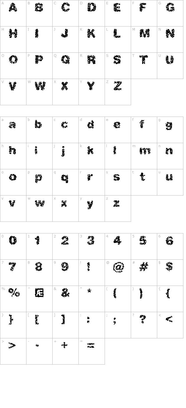 Spastic (BRK) character map