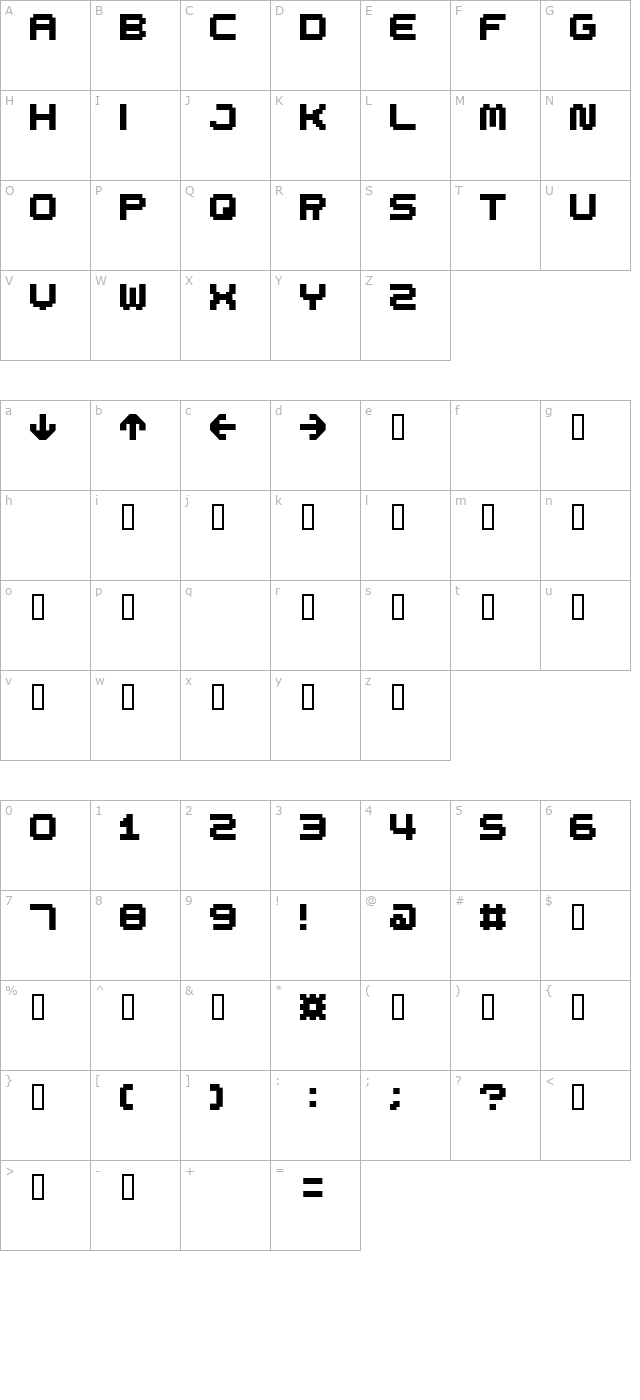 Spdr02 character map