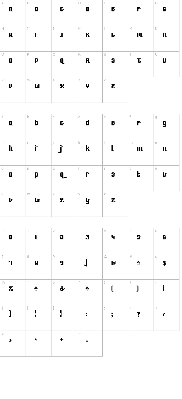 SpeedFreek character map