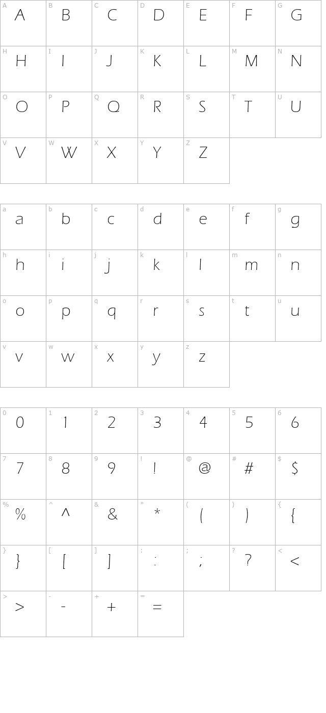 Speedo Light SSi Light character map