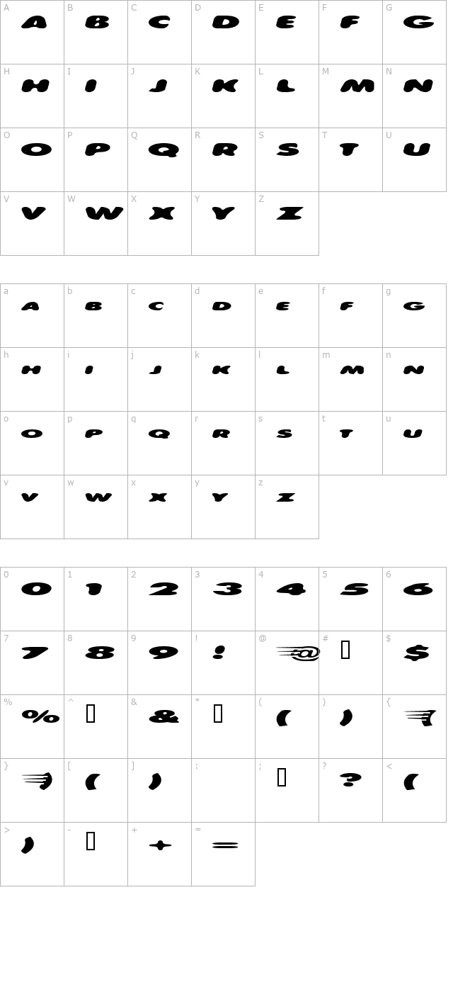 speedway character map