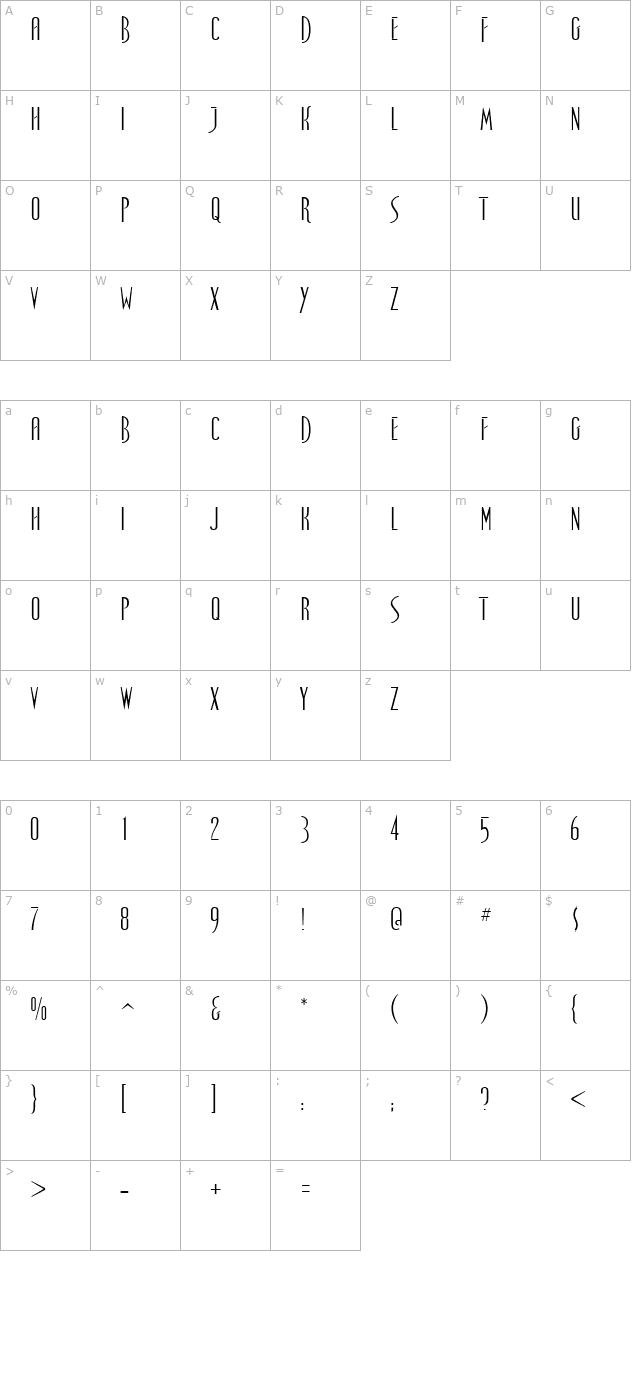 Spellbound character map