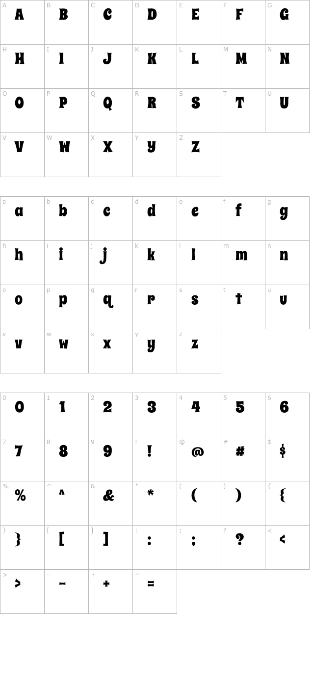 Spicy Rice character map