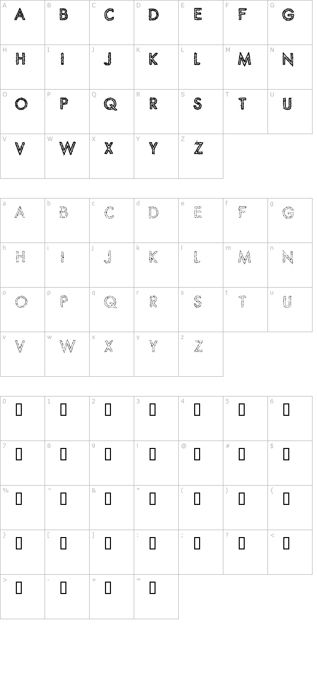 Spike Crumb Swizzle character map