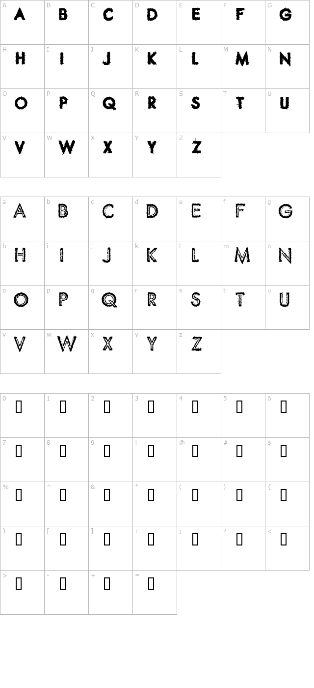 Spike Crumb Swollen character map