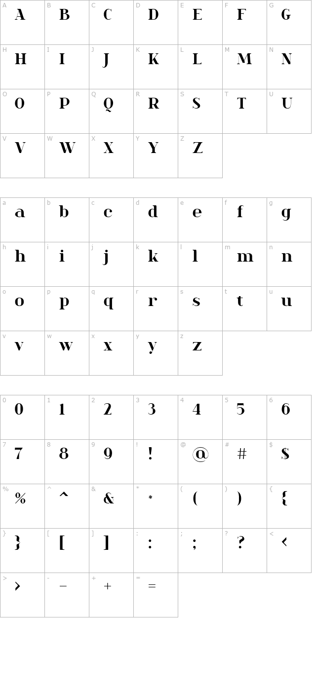 spinwerad Bold character map