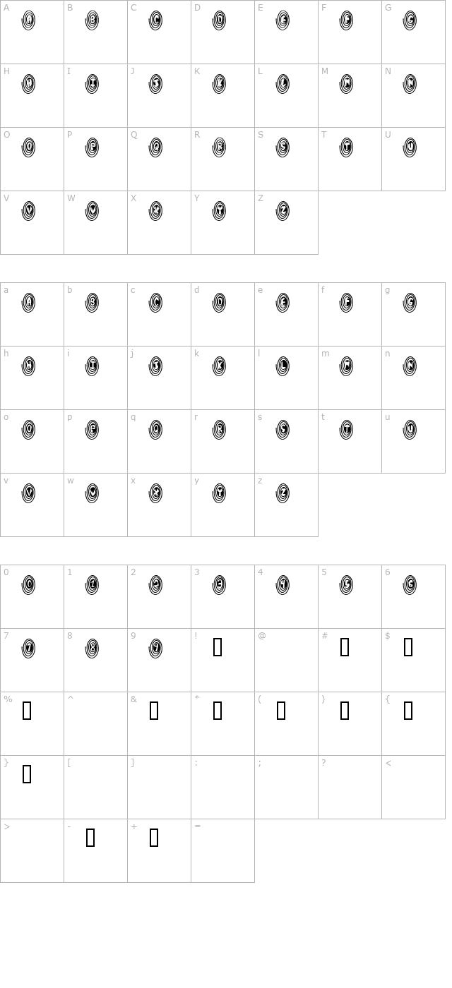 spiralodellic character map