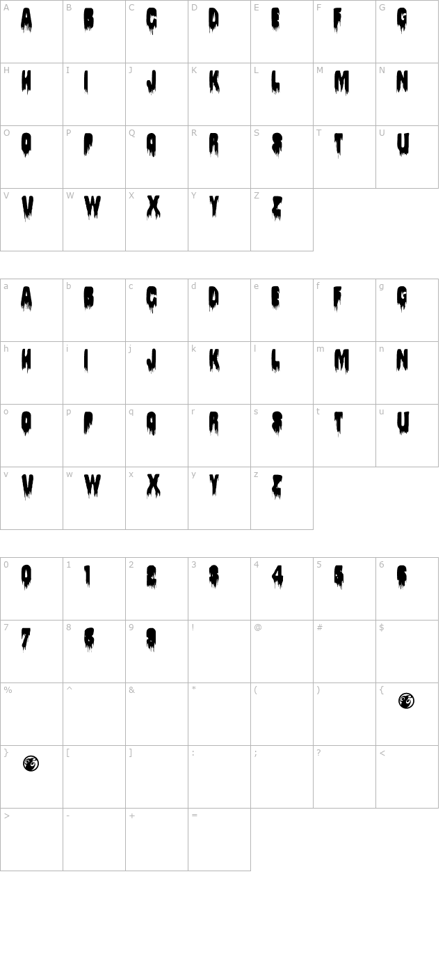 splywaj character map