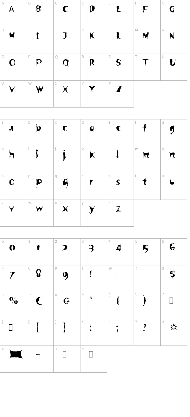 Spooky Plain character map