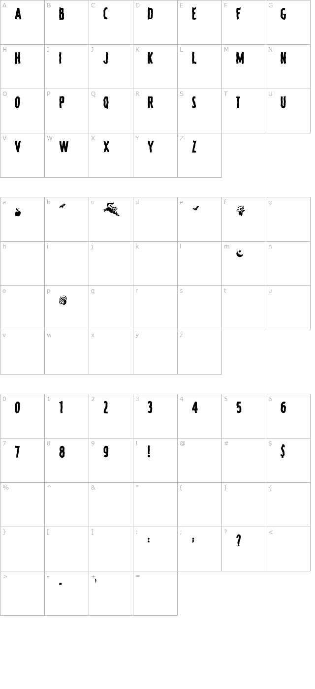 SPOOKY Regular character map