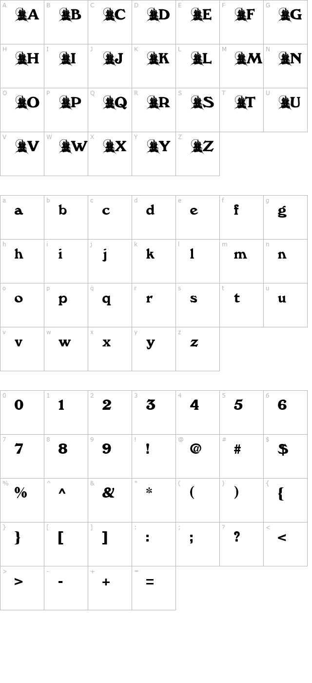 SpookyHouse Becker character map