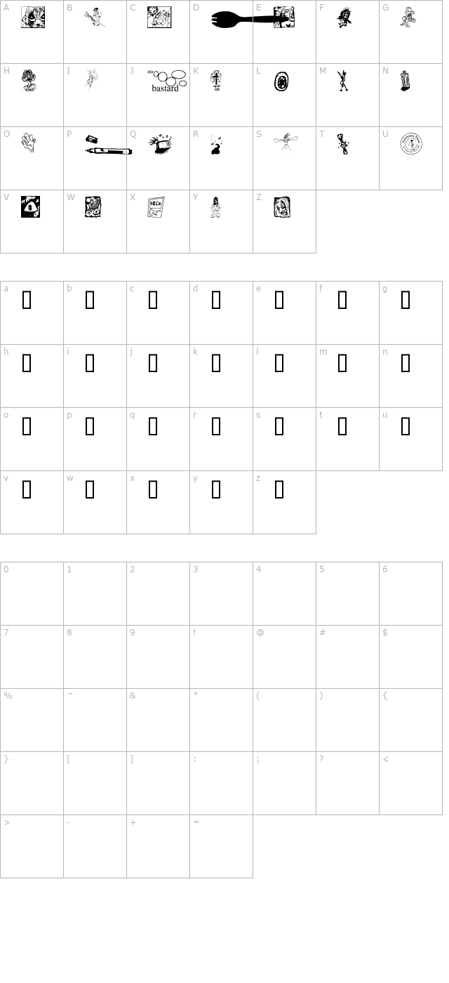 sporkbats-two character map