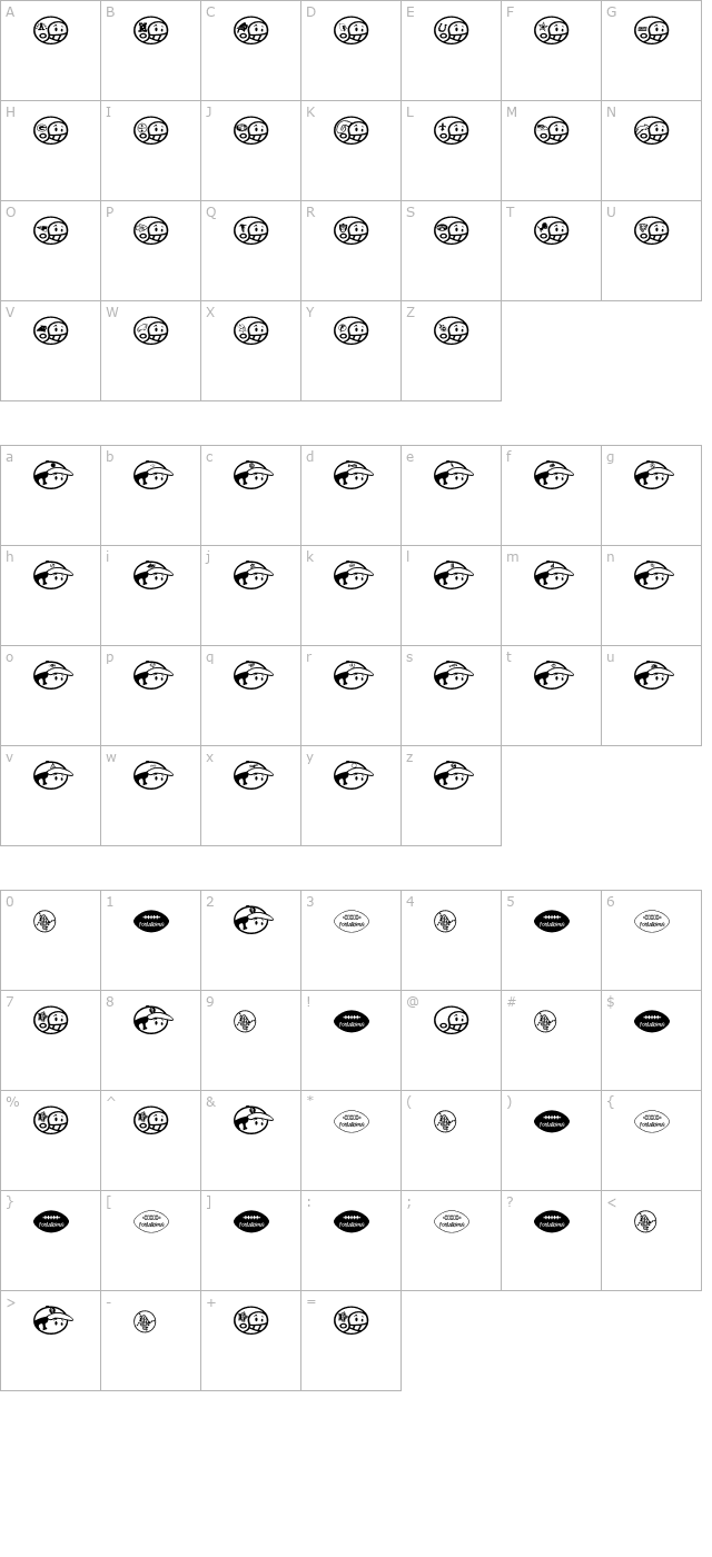 sporto character map