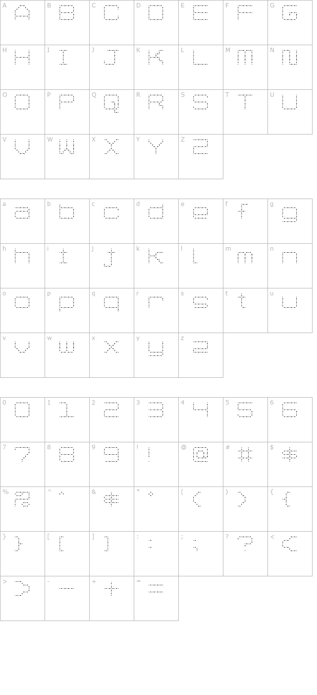 Spot Matrix character map