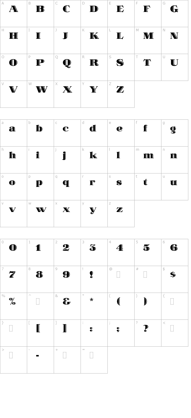 SpotlightPlain character map