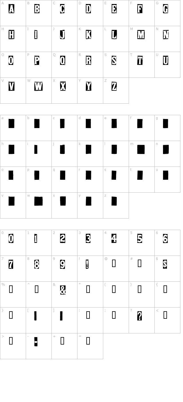 Springfield Tablets character map