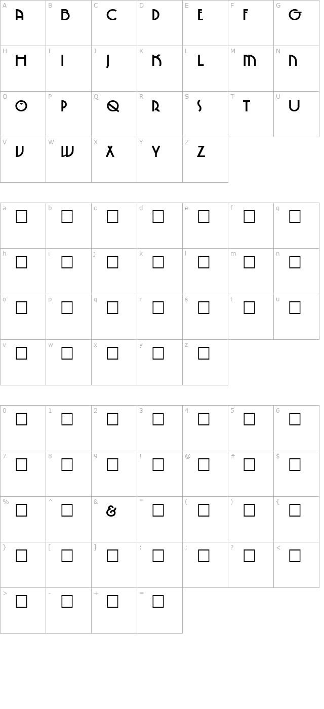 SpringGarden Bold character map