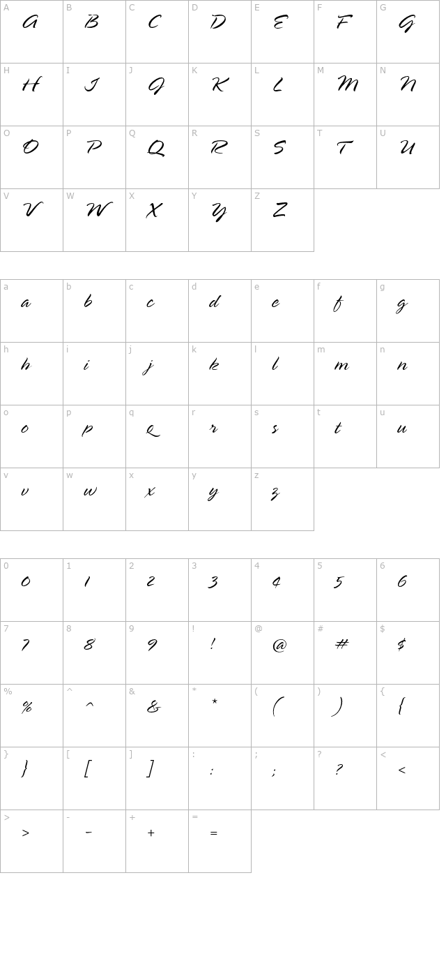 SpringLPStd-Light character map