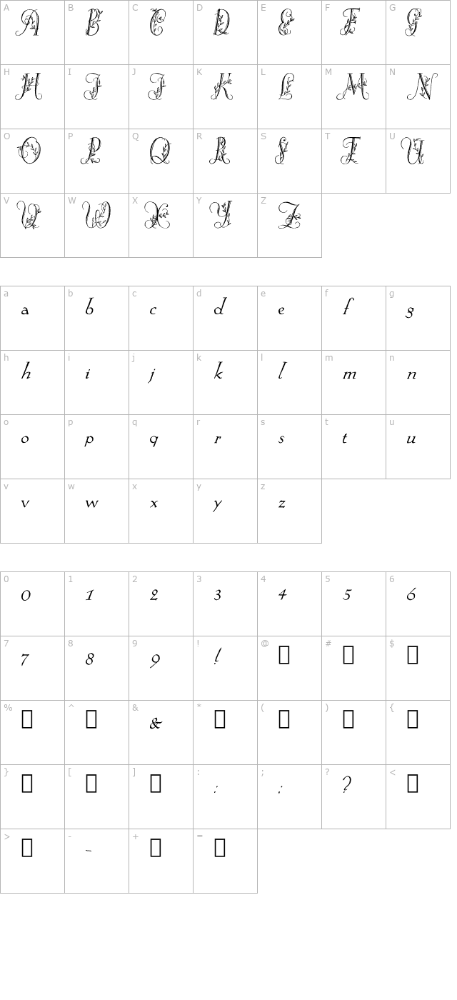 Springtime_Flourish character map