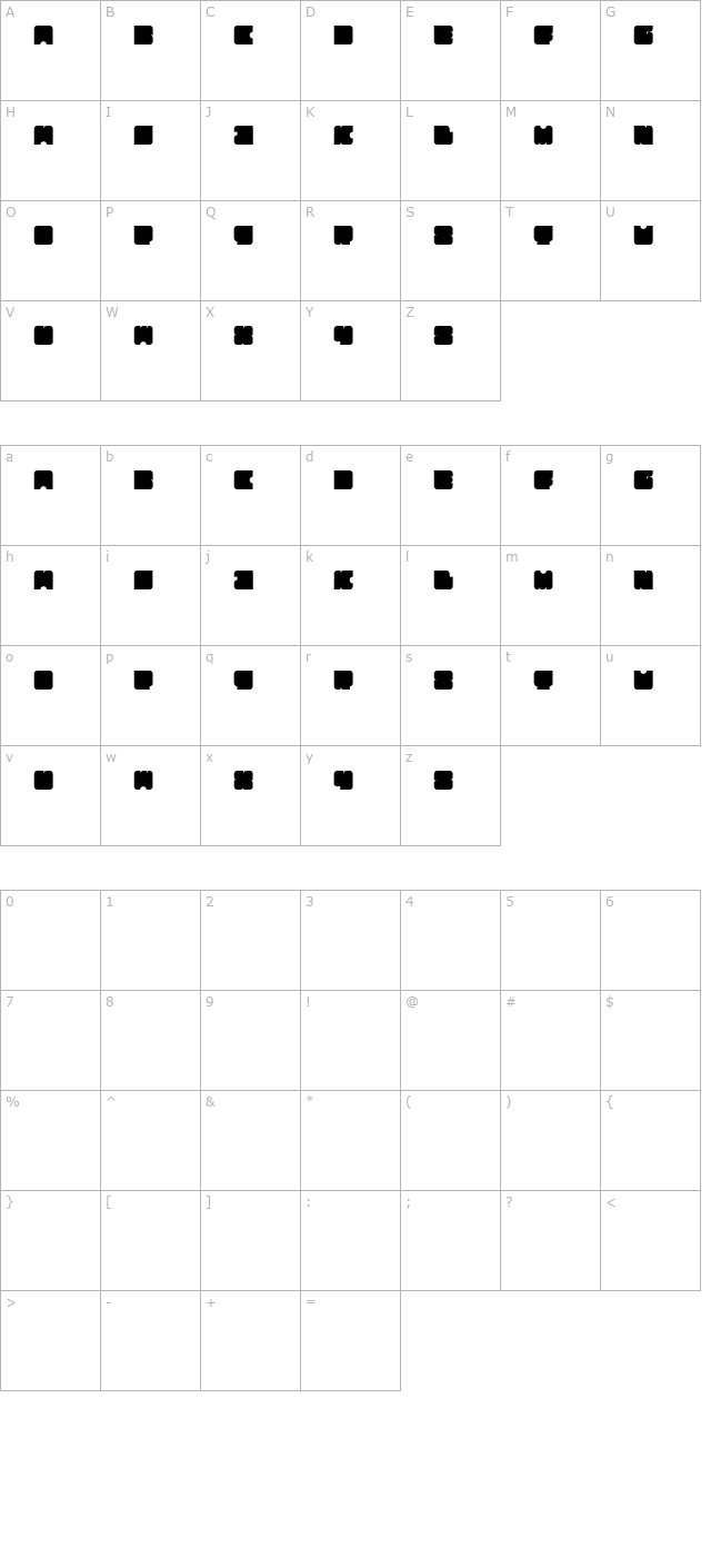 squares character map