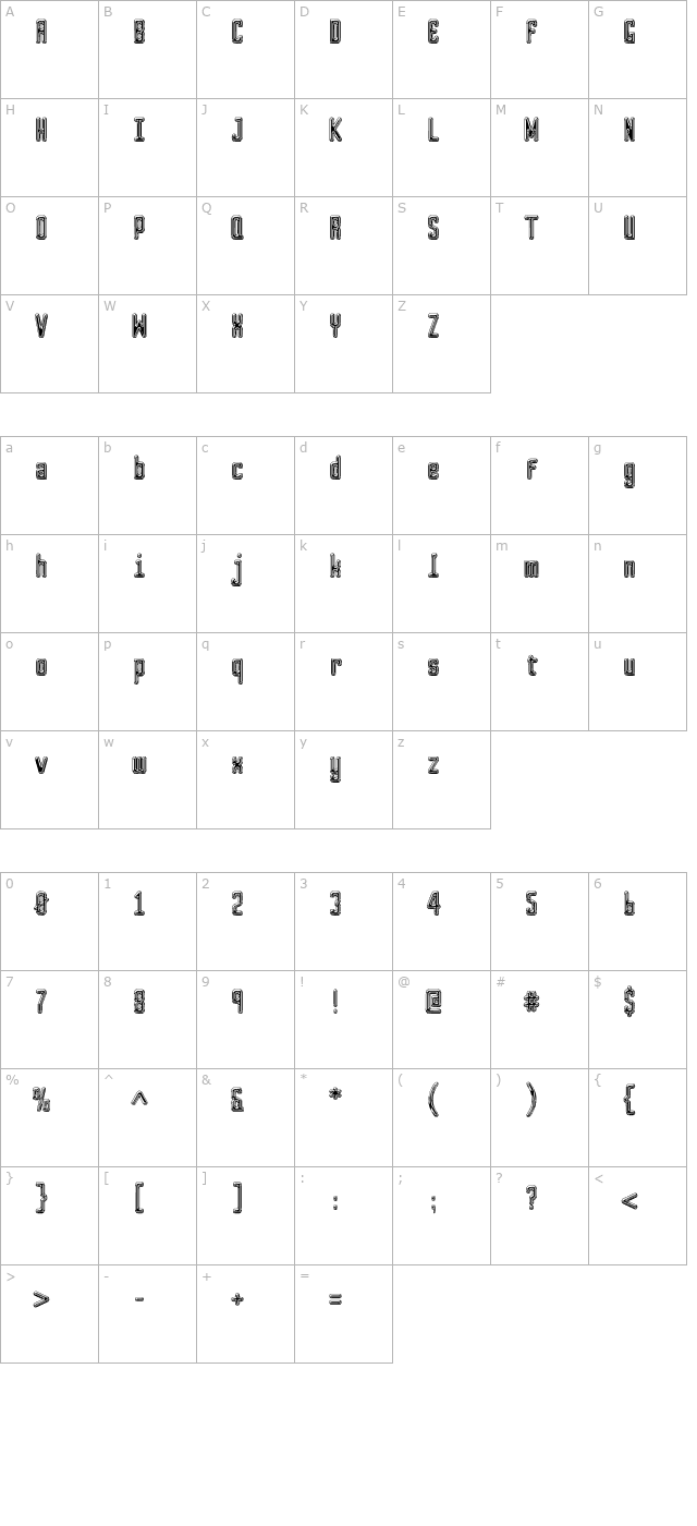 squareshooter-mono-waxed character map