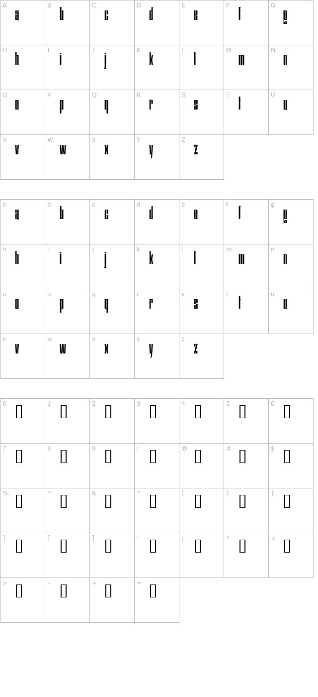 Squaresville character map