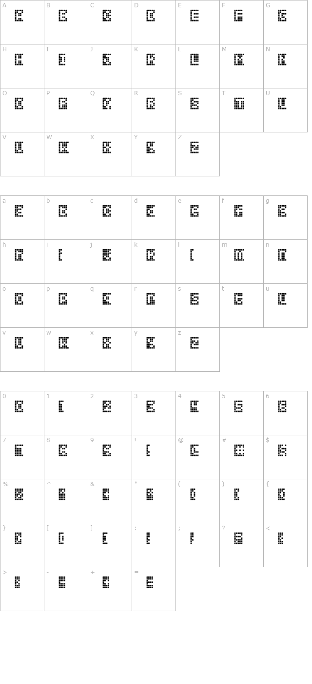 squarodynamic-10 character map