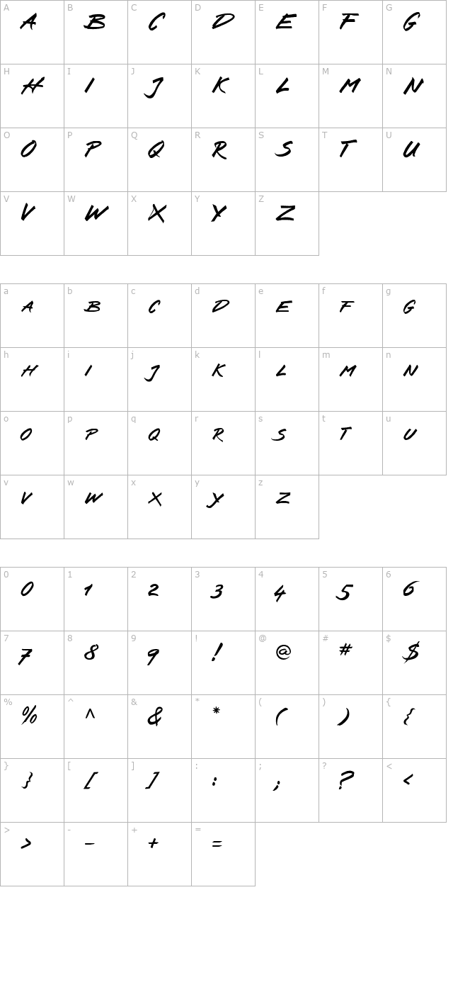 Squickt Plain SmallCaps PDF character map